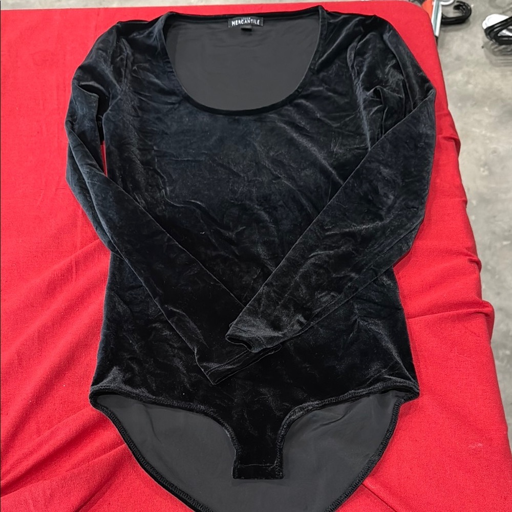 J. Crew Black Velvet Bodysuit